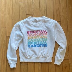 Spiritual Gangster Multicolor Logo White Sweater